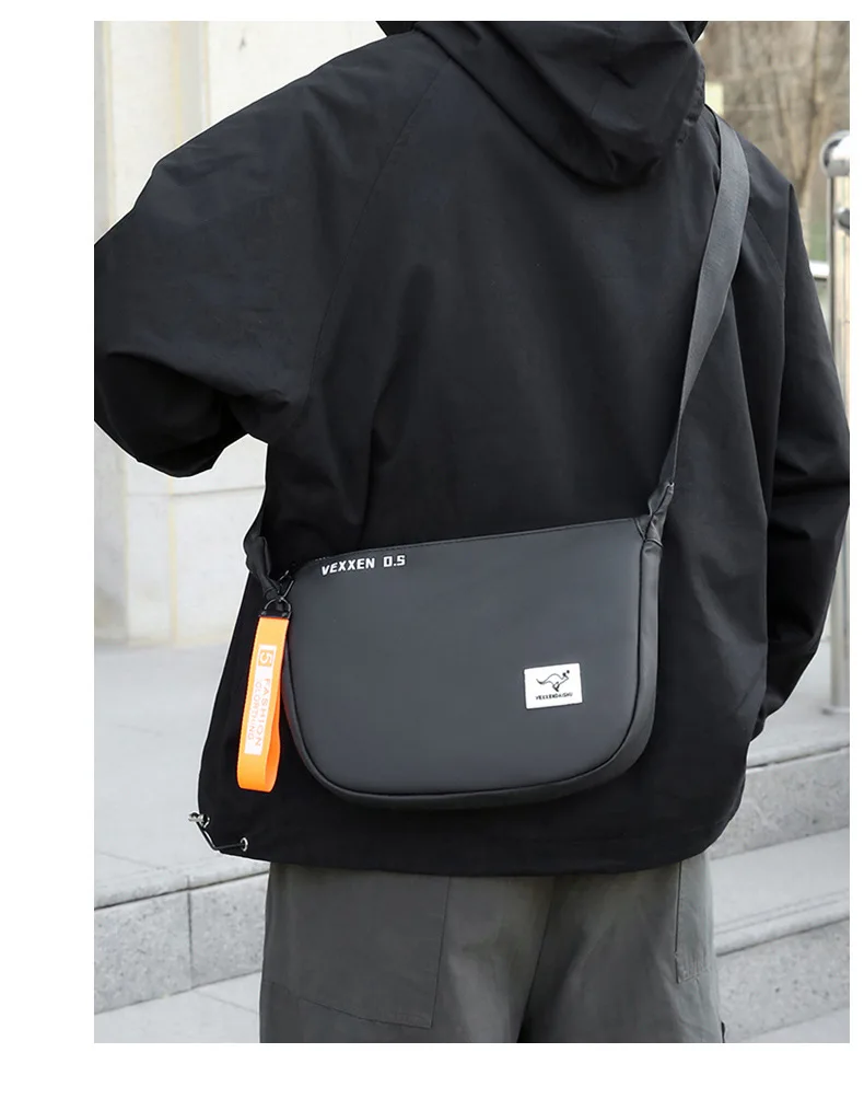 Kangaroo Luxury Brand Casual Men Crossbody Shoulder Bags Blue Black Epithelium Business Man Messenger Bag Small Cycling SlingBag