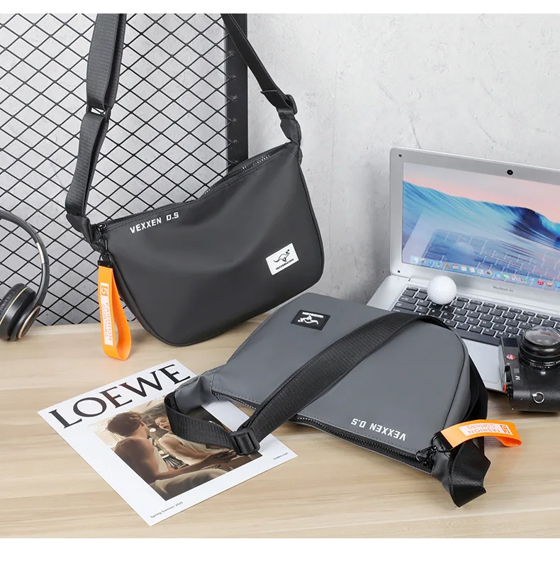 Kangaroo Luxury Brand Casual Men Crossbody Shoulder Bags Blue Black Epithelium Business Man Messenger Bag Small Cycling SlingBag