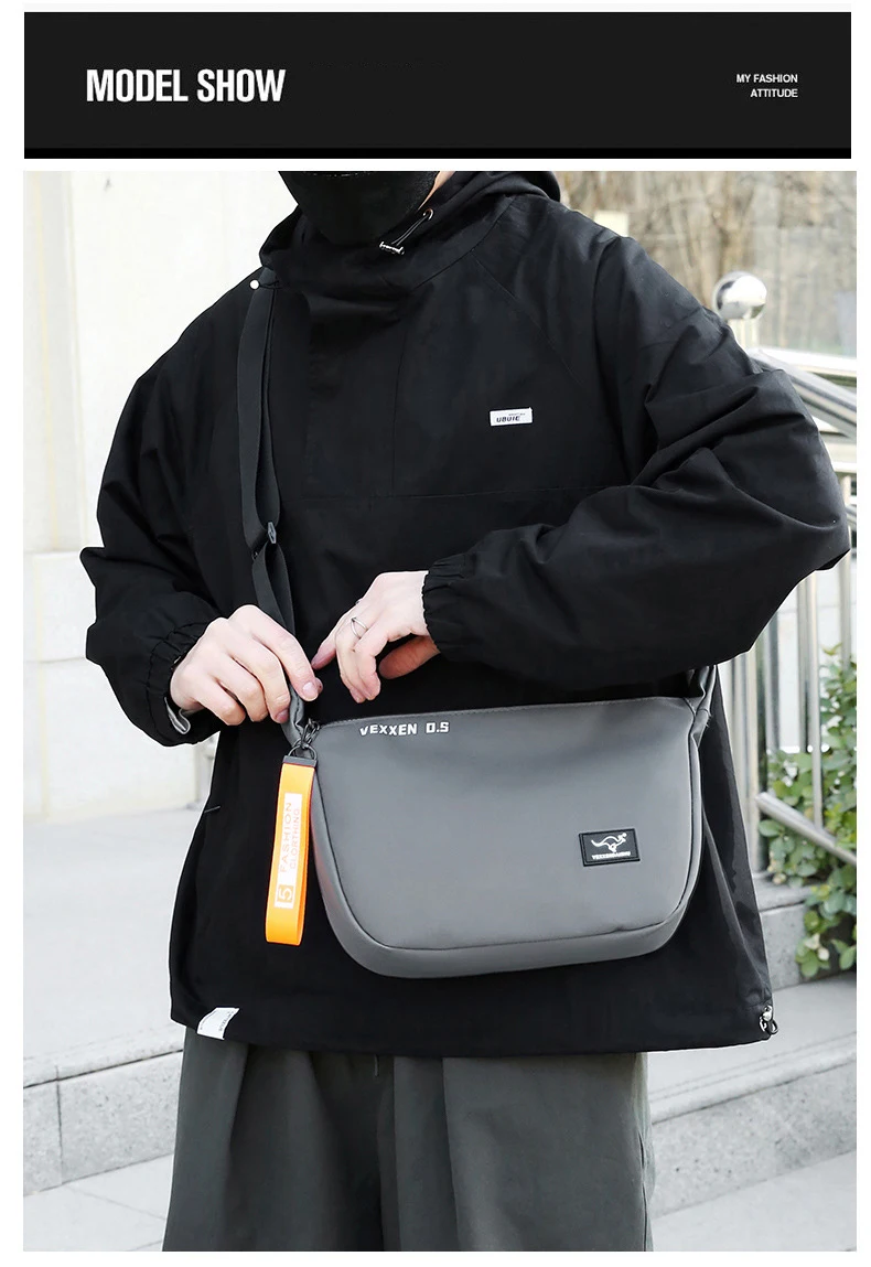 Kangaroo Luxury Brand Casual Men Crossbody Shoulder Bags Blue Black Epithelium Business Man Messenger Bag Small Cycling SlingBag
