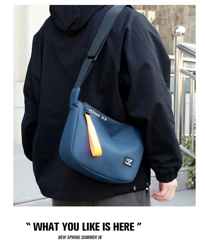 Kangaroo Luxury Brand Casual Men Crossbody Shoulder Bags Blue Black Epithelium Business Man Messenger Bag Small Cycling SlingBag