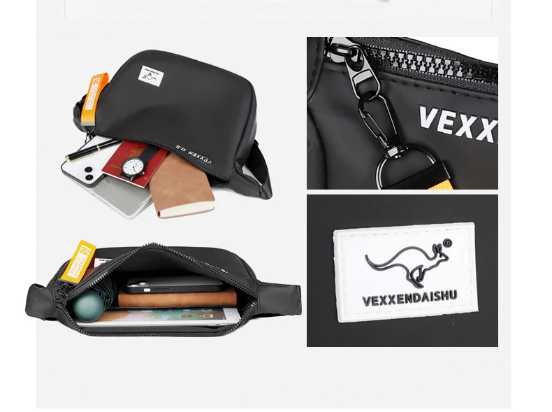 Kangaroo Luxury Brand Casual Men Crossbody Shoulder Bags Blue Black Epithelium Business Man Messenger Bag Small Cycling SlingBag