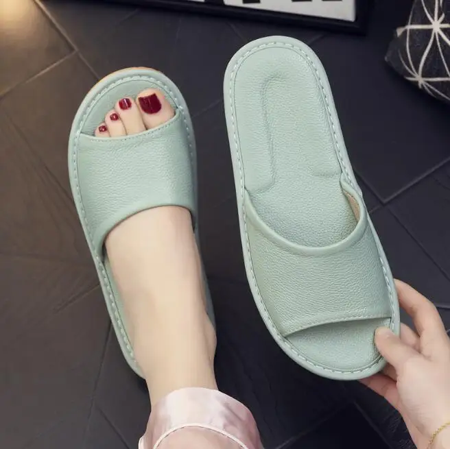 Genuine Leather Slippers Unisex Indoor Home Shoes Men Flat Classic House Slippers Woman Leather Shoes For Men