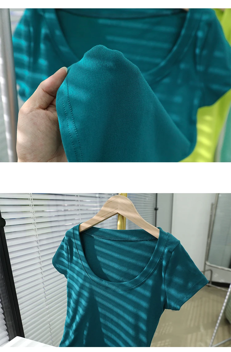 AOSSVIAO 100% Cotton T Shirt Women 2026 Summer New Slim Solid Basic Tees 16 Color Casual Tshirt Korean O Neck Tops
