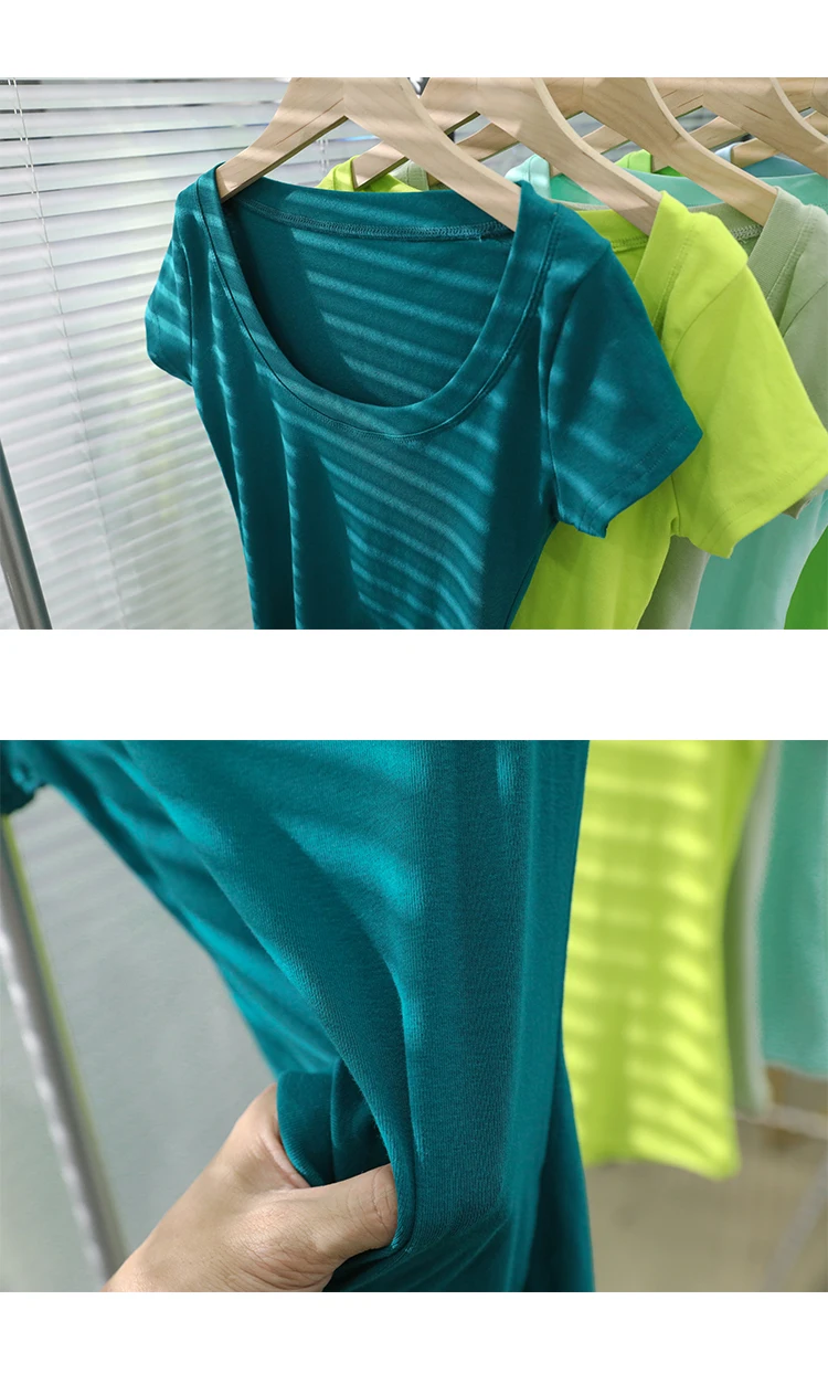 AOSSVIAO 100% Cotton T Shirt Women 2026 Summer New Slim Solid Basic Tees 16 Color Casual Tshirt Korean O Neck Tops