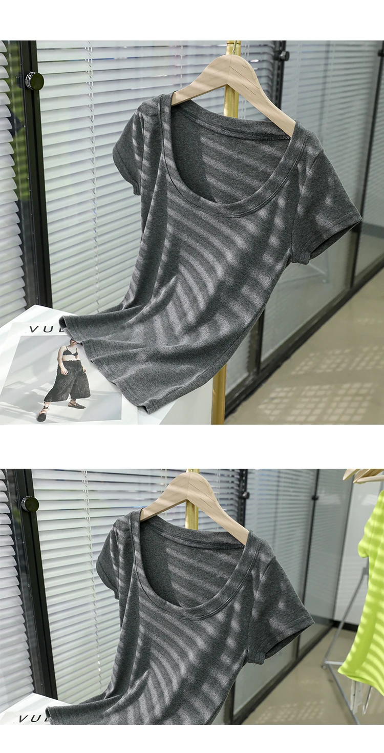 AOSSVIAO 100% Cotton T Shirt Women 2026 Summer New Slim Solid Basic Tees 16 Color Casual Tshirt Korean O Neck Tops