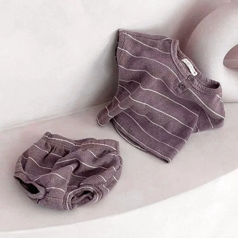 0-3Y Baby Clothing Set Summer Lining Girls Sports Set Striped Tee and Bloomer 2Pcs Boy Clothes Suit Outfits Infant Clothing Set