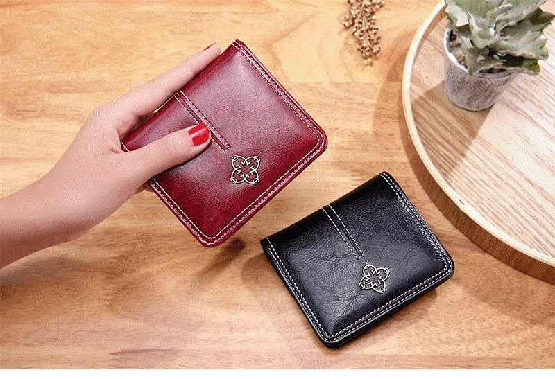 PU Leather Women's Wallets	Short Handbags Zipper Coin Wallet Credit Card Holder Luxury Designer Small Purses for Women