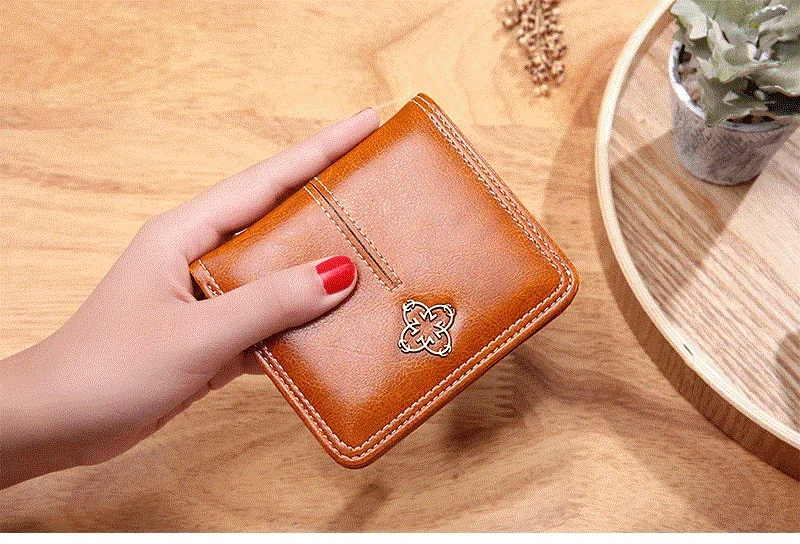 PU Leather Women's Wallets	Short Handbags Zipper Coin Wallet Credit Card Holder Luxury Designer Small Purses for Women