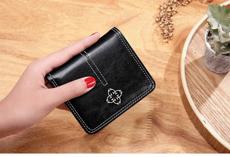 PU Leather Women's Wallets	Short Handbags Zipper Coin Wallet Credit Card Holder Luxury Designer Small Purses for Women