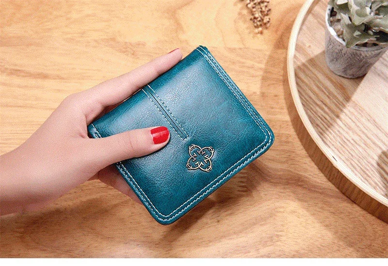 PU Leather Women's Wallets	Short Handbags Zipper Coin Wallet Credit Card Holder Luxury Designer Small Purses for Women