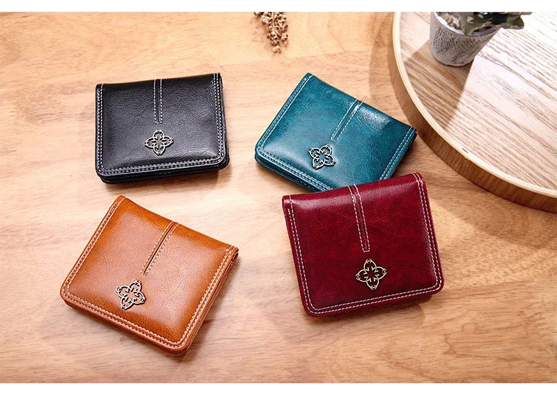 PU Leather Women's Wallets	Short Handbags Zipper Coin Wallet Credit Card Holder Luxury Designer Small Purses for Women