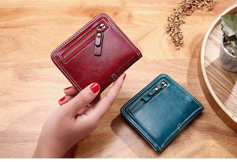 PU Leather Women's Wallets	Short Handbags Zipper Coin Wallet Credit Card Holder Luxury Designer Small Purses for Women