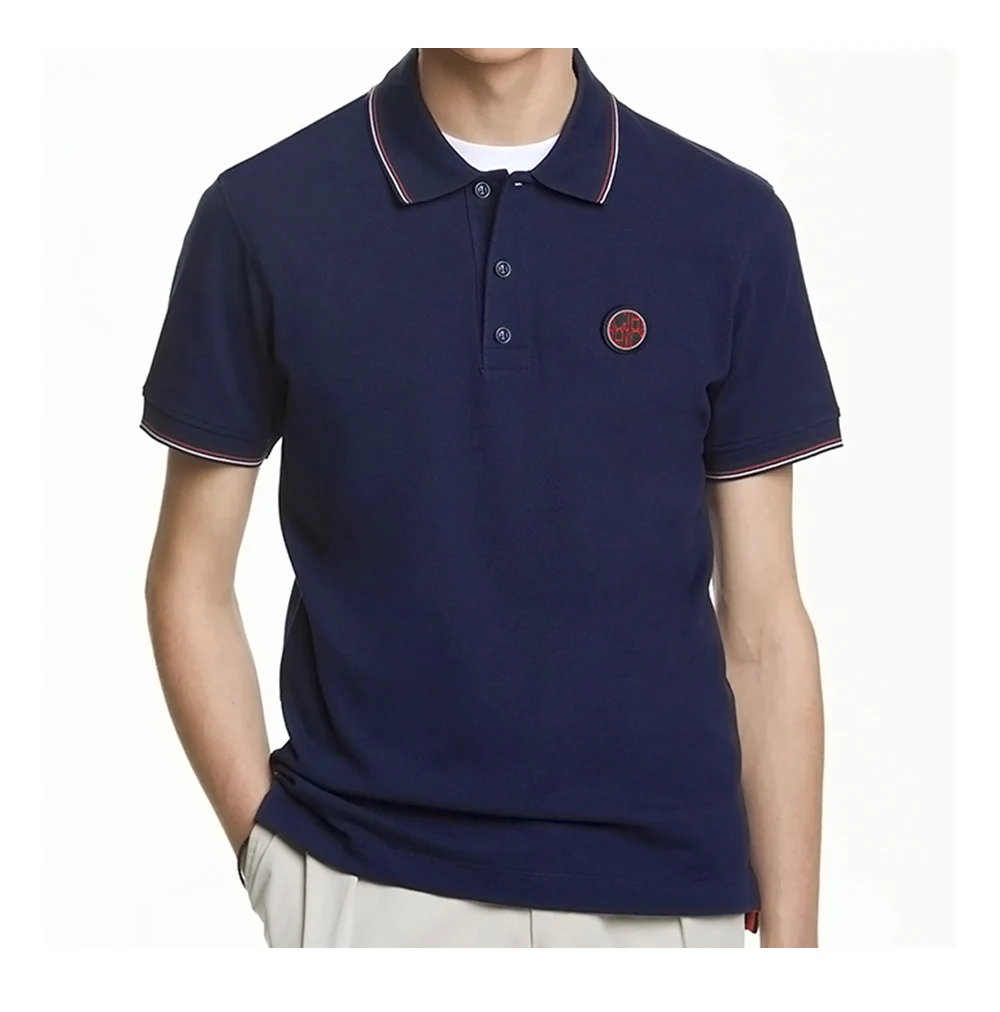2024 New Men's Polo Top Casual Fashion Commuter Versatile Solid Color Men's Top Summer Fashion Business Men Pure Cotton Polo Top