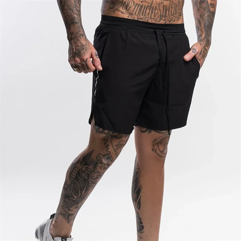 Brand Men Fitness Bodybuilding Gyms Workout Shorts Man Summer Male Breathable Quick Dry Sportswear Jogger Beach Short Pants