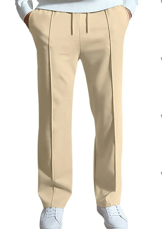 2024 Spring/Summer Hot Selling Men's Fashionable Casual Solid Color Pants Loose Tight Cord Straight Pants