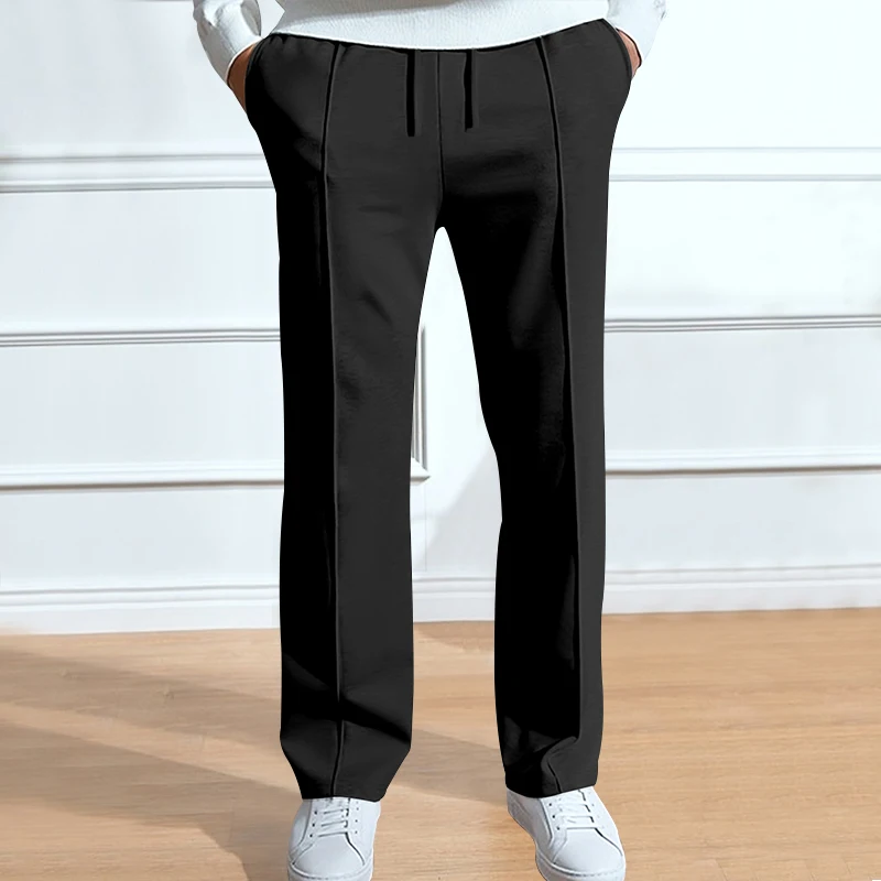 2024 Spring/Summer Hot Selling Men's Fashionable Casual Solid Color Pants Loose Tight Cord Straight Pants