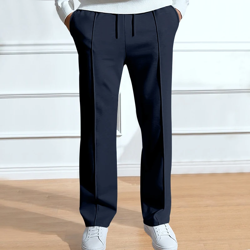 2024 Spring/Summer Hot Selling Men's Fashionable Casual Solid Color Pants Loose Tight Cord Straight Pants