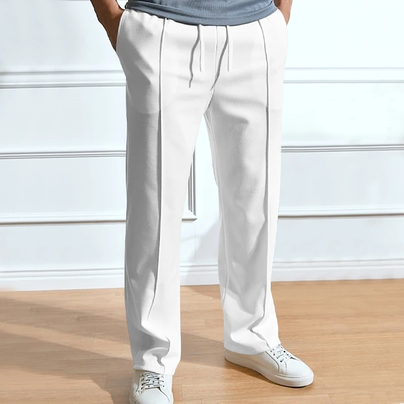2024 Spring/Summer Hot Selling Men's Fashionable Casual Solid Color Pants Loose Tight Cord Straight Pants