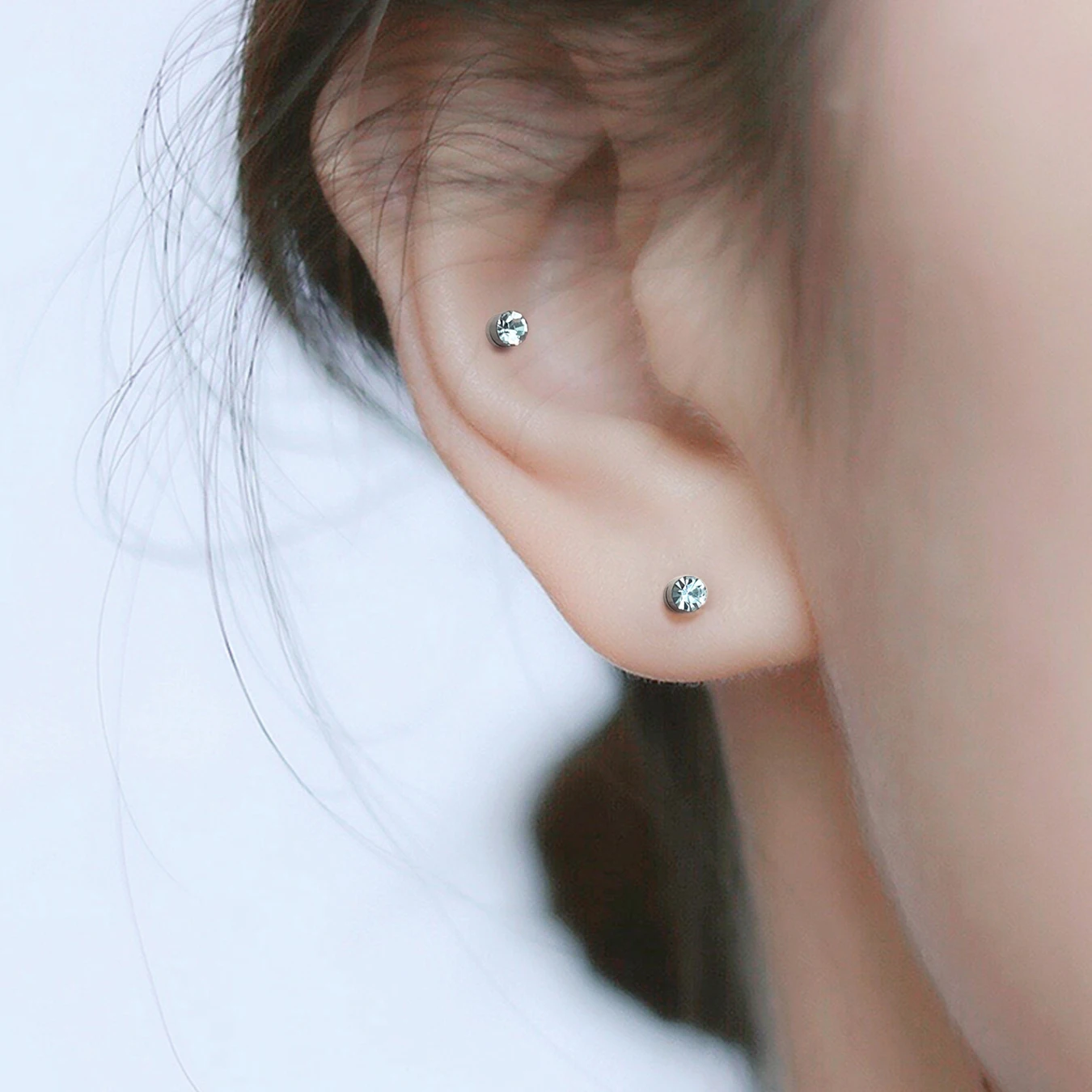 4Pairs 3mm Magnetic Stud Earring Fake Piercing Nose Stud Crystal Earrings Punk Clip Zircon Magnet Stud Non Piercing Jewelry