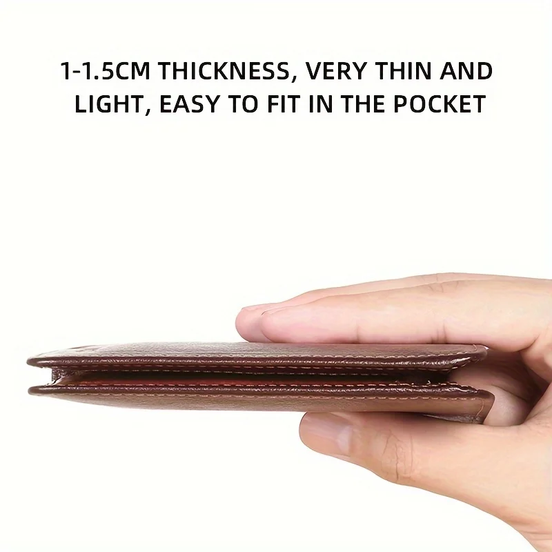 Suitability Men's Dark Brown Vintage Leather Wallet RFID Anti Theft Brush Safe Slim and Stylish Multib Card Holder Perfect Gift