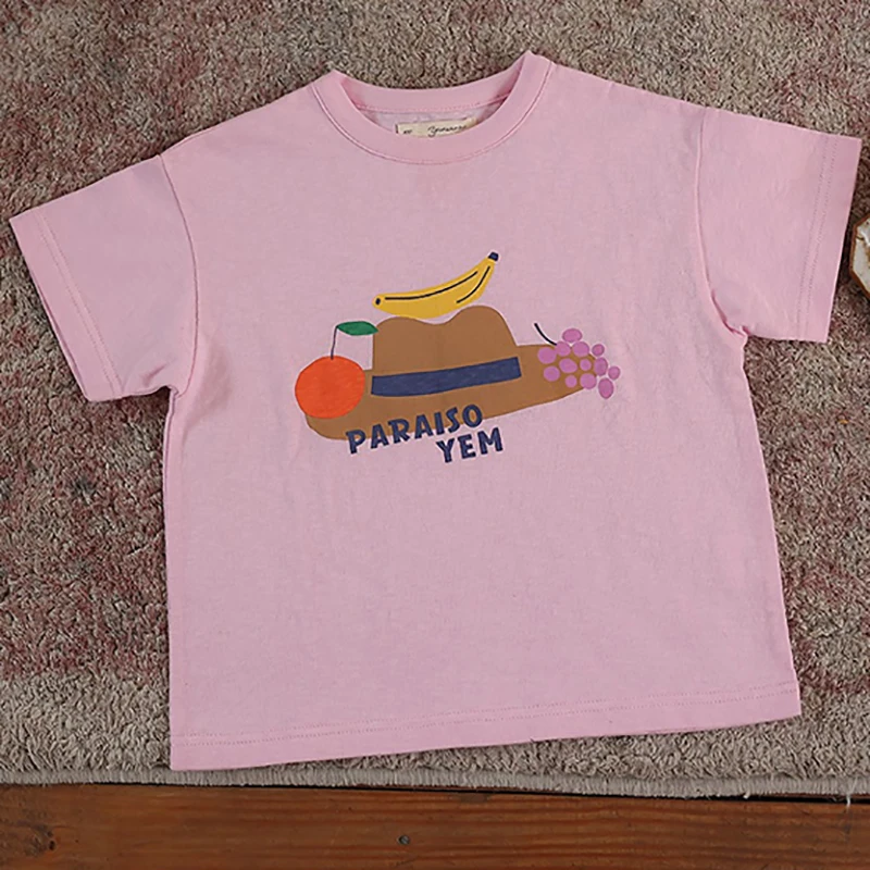 MILANCEL 2024 Summer New Kids Tees Cartoon Letter Boys Girls Unisex O-Neck T-shirt Short Sleeve Tops Children Fashion Clothing