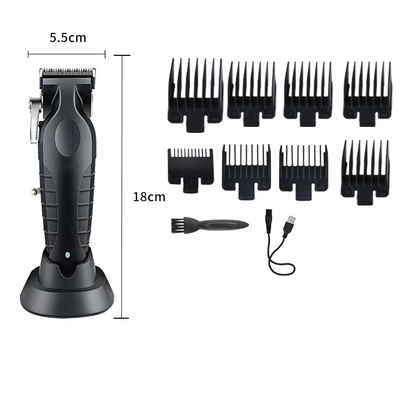 KM2296 Kemei Original Professional Rechargeable Hair Trimmer Adjustable Hair Clipper USB Carving Barber Salon