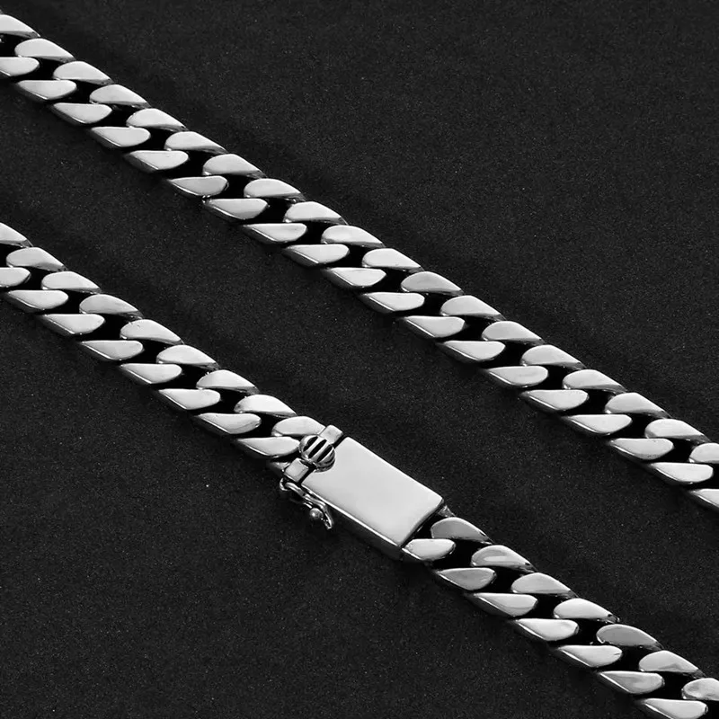 100% S925 Sterling Silver Bracelet 8MM Punk S925 Silver Jewelry Never Fade Men Women Jewelry Gifts
