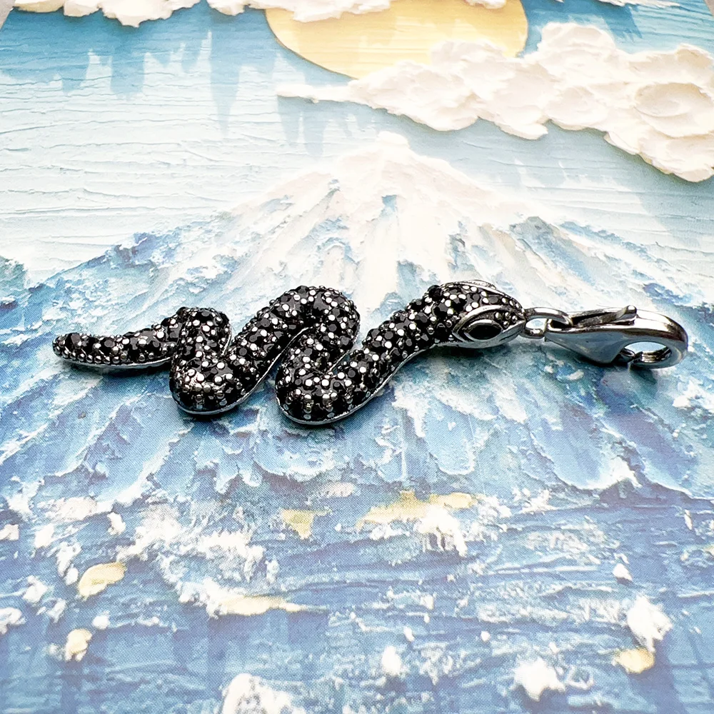 Pendant Black Snake Brand New Fine Jewelry 925 Sterling Silver Accessories Trendy Gift For Woman Men
