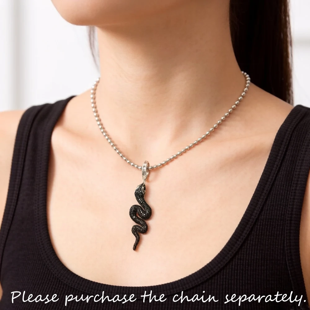 Pendant Black Snake Brand New Fine Jewelry 925 Sterling Silver Accessories Trendy Gift For Woman Men