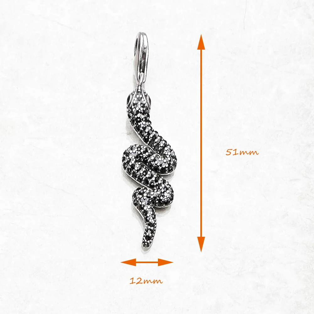 Pendant Black Snake Brand New Fine Jewelry 925 Sterling Silver Accessories Trendy Gift For Woman Men