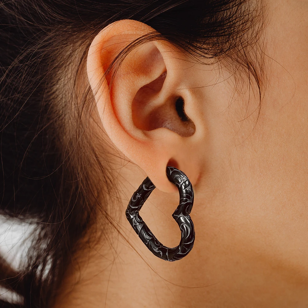Giga 1/2Pcs 5mm(4g) Heart Stainless Steel Ear Weights Hanger Gauges Expander Magnetic Ears Stretcher Piercing Body Jewelry Punk