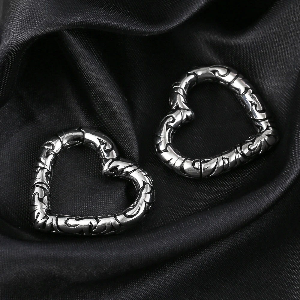 Giga 1/2Pcs 5mm(4g) Heart Stainless Steel Ear Weights Hanger Gauges Expander Magnetic Ears Stretcher Piercing Body Jewelry Punk
