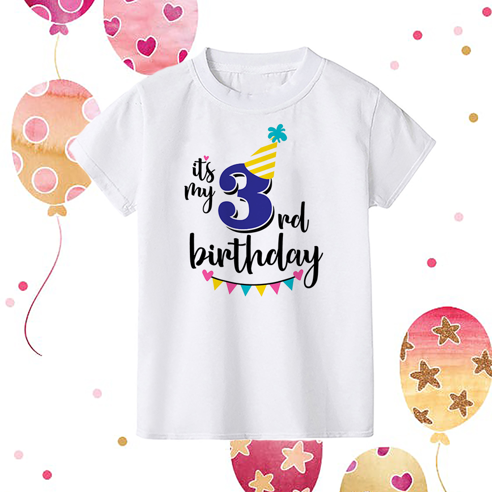 It's My 1-9 Birthday Print Kids Shirt Girl Boy Clothes Child Birthday Party Gift T-shirt Toddler Shirts Kid Short SleeveT-Shirts