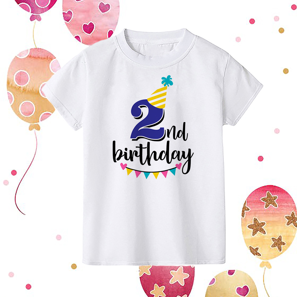 It's My 1-9 Birthday Print Kids Shirt Girl Boy Clothes Child Birthday Party Gift T-shirt Toddler Shirts Kid Short SleeveT-Shirts