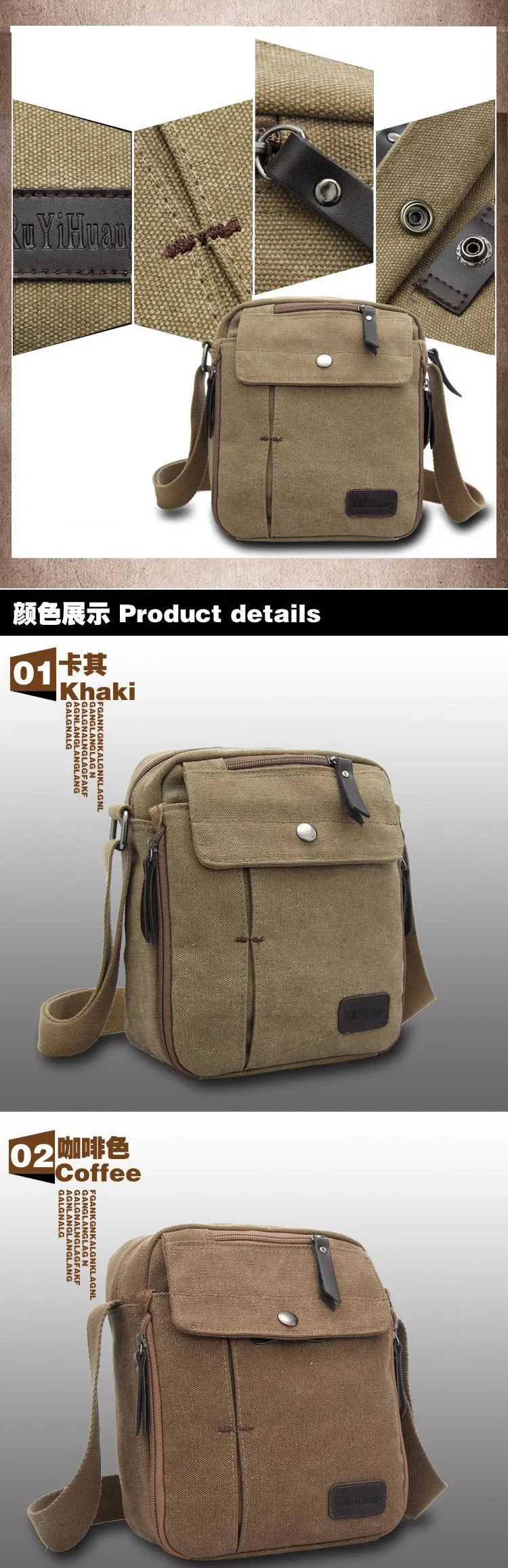 2026 Men's Bags Canvas Bag Fashion Men Messenger Bags High Quality Brand Bolsa Feminina Shoulder Bags Shoulder Strap Handbags