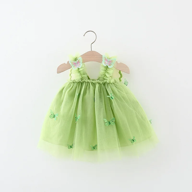Summer Baby Girls' Princess Party Birthday Dress Sweet Children Clothing Butterfly Wings Fairy Strap Embroidered Mesh 0-3 Y Kid