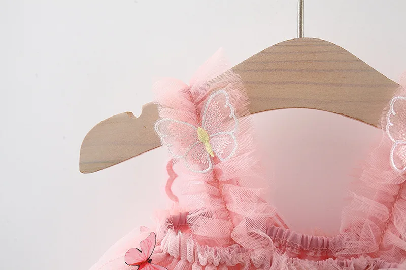 Summer Baby Girls' Princess Party Birthday Dress Sweet Children Clothing Butterfly Wings Fairy Strap Embroidered Mesh 0-3 Y Kid