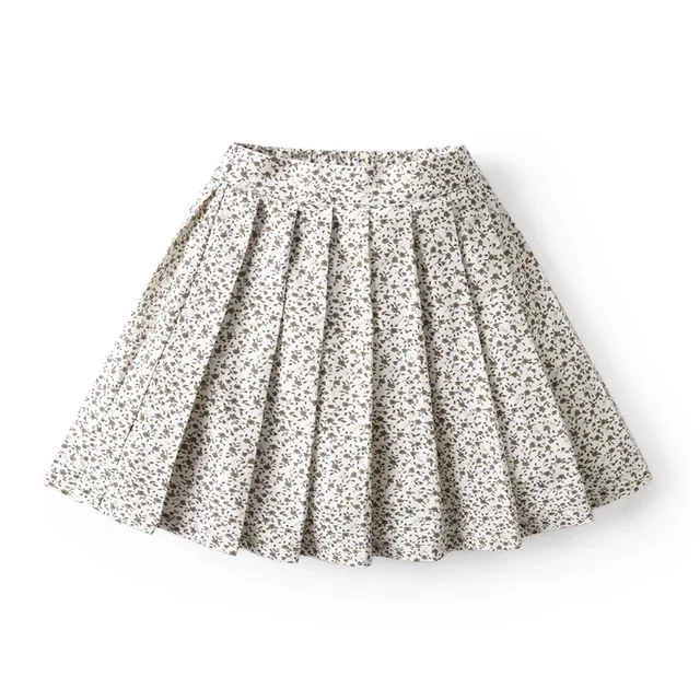 Princess Pleated Skirts for Kid Girls Boutique Children Clothes Holiday Outfits Girls Smocking Floral Dress Skirt Clothing