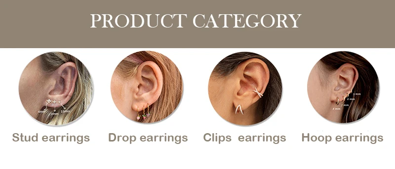 CRMYA Gold-color Clip Dangle Hoop Earrings For Women CZ Zircon Enamel Piercing Women's Earrings Set 2023 Jewelry Wholesale