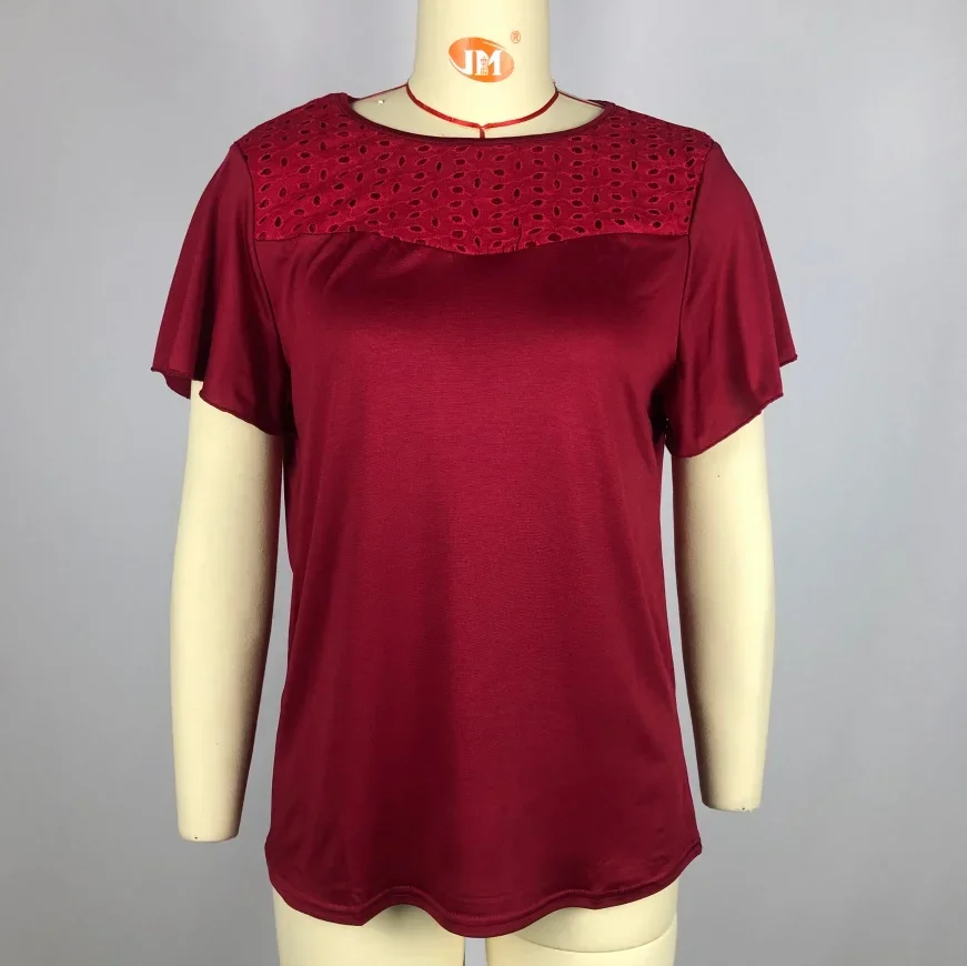 2023 Women Summer New Top Fashion Loose Casual Simple Round Neck Short Sleeve Underlay T-Shirt Loose Versatile Solid Color Top