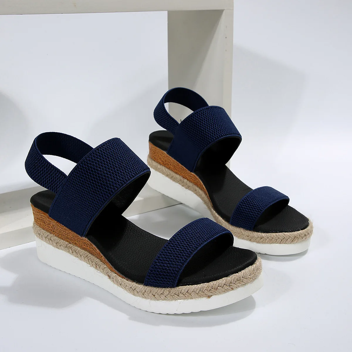 Women's wedge heeled fashion sandals, summer fish mouth loose set foot platform sandals