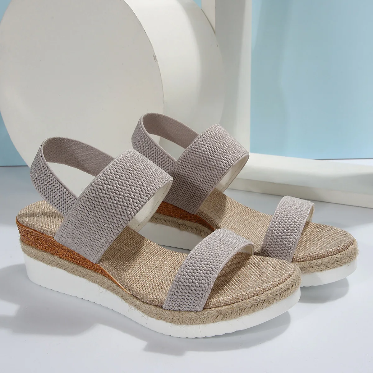 Women's wedge heeled fashion sandals, summer fish mouth loose set foot platform sandals