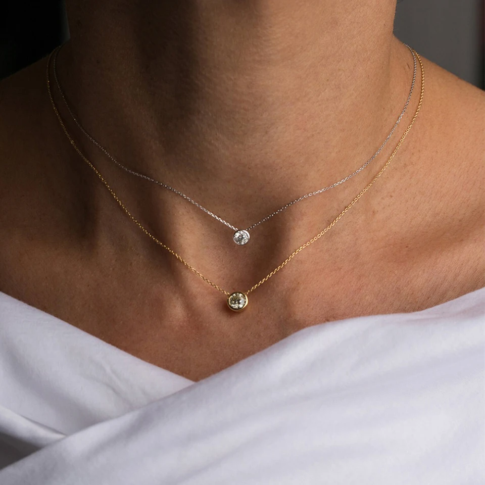 EMANCO 10PCS Stainless Steel Charm Rhinestone Necklace Pendant Fashion Birthstone For Making Jewelry Women DIY Accessories
