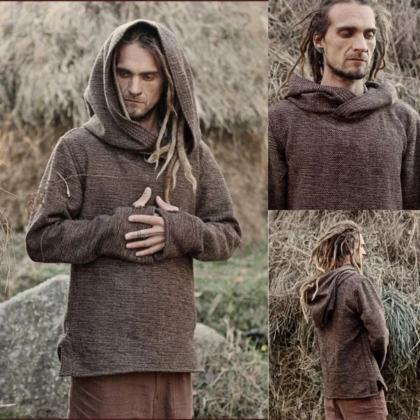 New Men's Fashion Thermal Long Sleeve Sweater Hoodies Vintage Hoodie Men