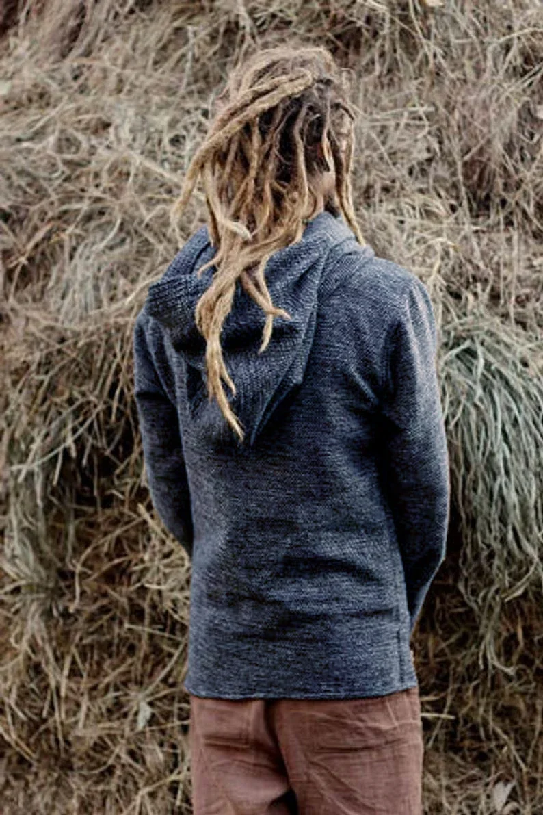 New Men's Fashion Thermal Long Sleeve Sweater Hoodies Vintage Hoodie Men