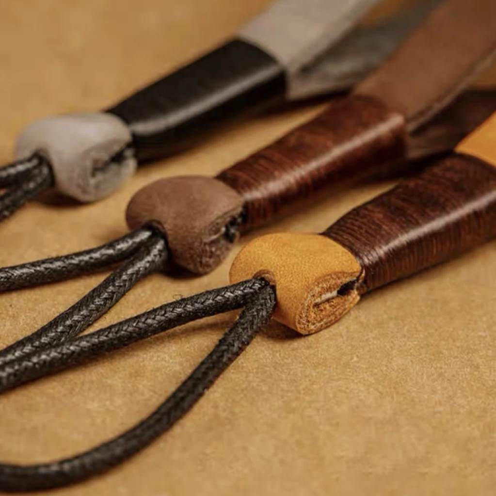 Genuine Cowhide Handmade Hand Woven Lanyard Car Keychain Rope Pendant Creative Personalized Wear-resistant Loop For Men Gift