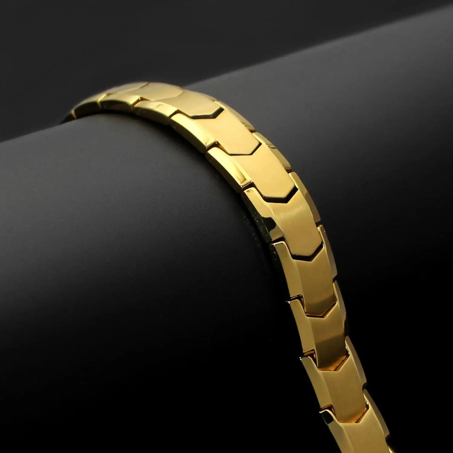 Titanium Steel Hematite Therapy Bracelets Arrow Design Men's Magnetic Link Bracelet