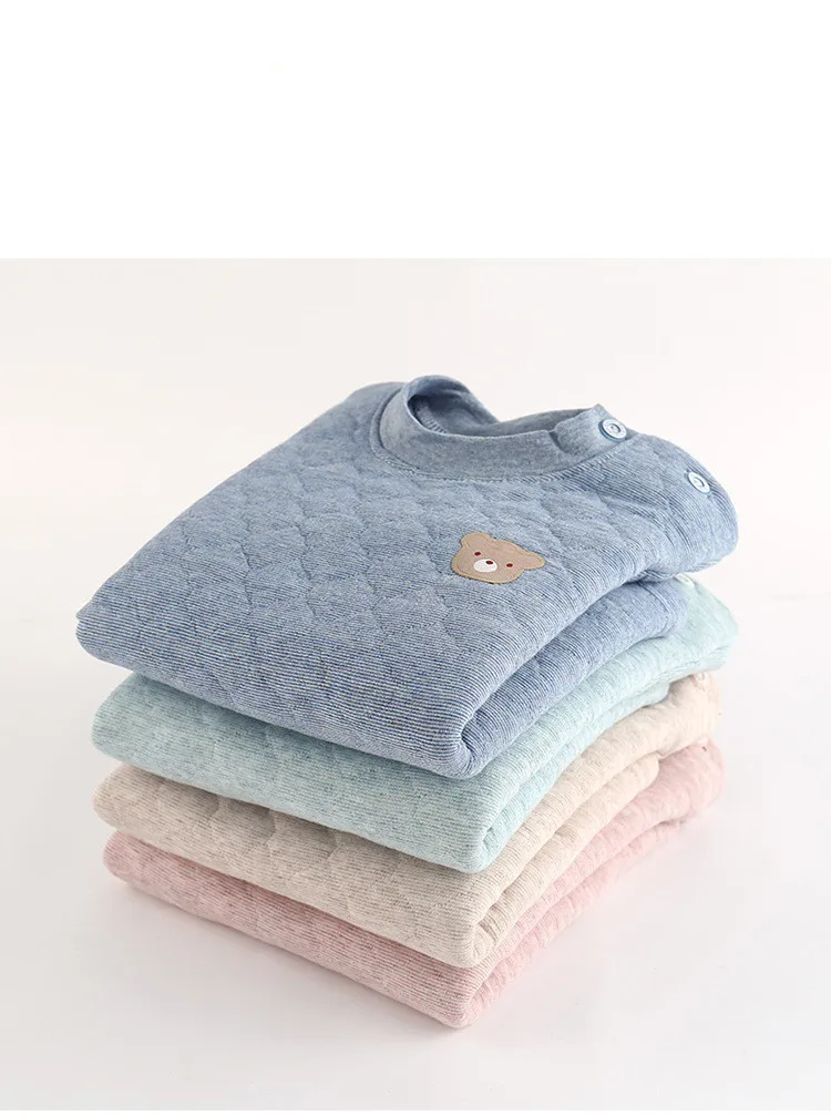 Kid Pajamas Set Boys Girls Cotton-padded Pjs Top and Pants Unisex 3 layers to Keep Thick Warm Clothes Toddler Clothing Clothes