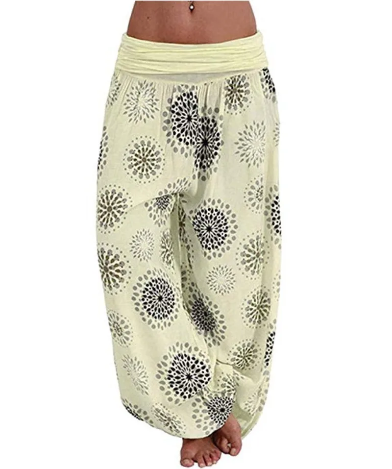 Women's Fashion Hot Selling Long Pants Harlan Casual PantsDigital Printing Long Wide Leg Pants Women's Yoga Long Pants