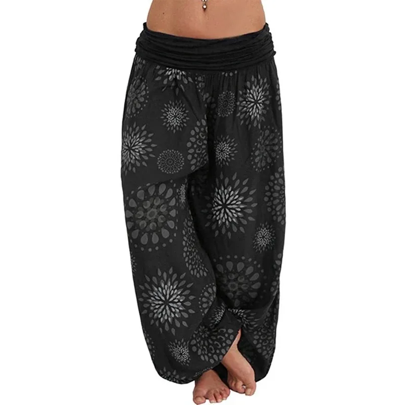 Women's Fashion Hot Selling Long Pants Harlan Casual PantsDigital Printing Long Wide Leg Pants Women's Yoga Long Pants